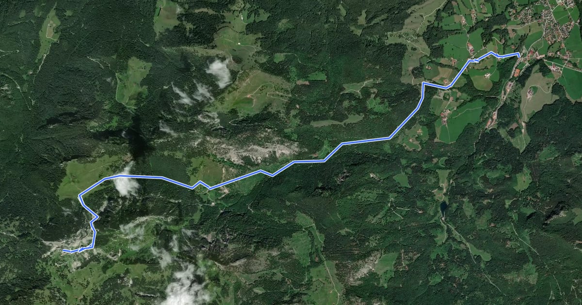 Маршрут Wendelstein - Reindler Alm - Mitteralm - Aipl - Zahnradbahn (Talbahnhof) на спутниковом снимке