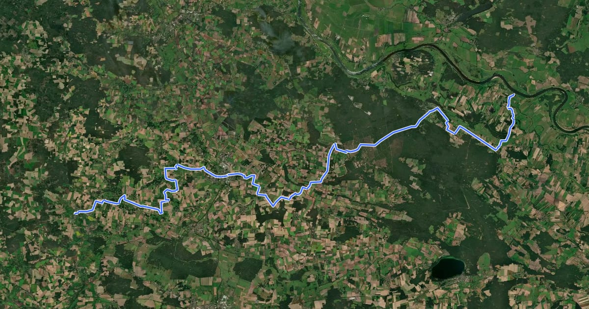 Маршрут Wendland-Querweg на спутниковом снимке