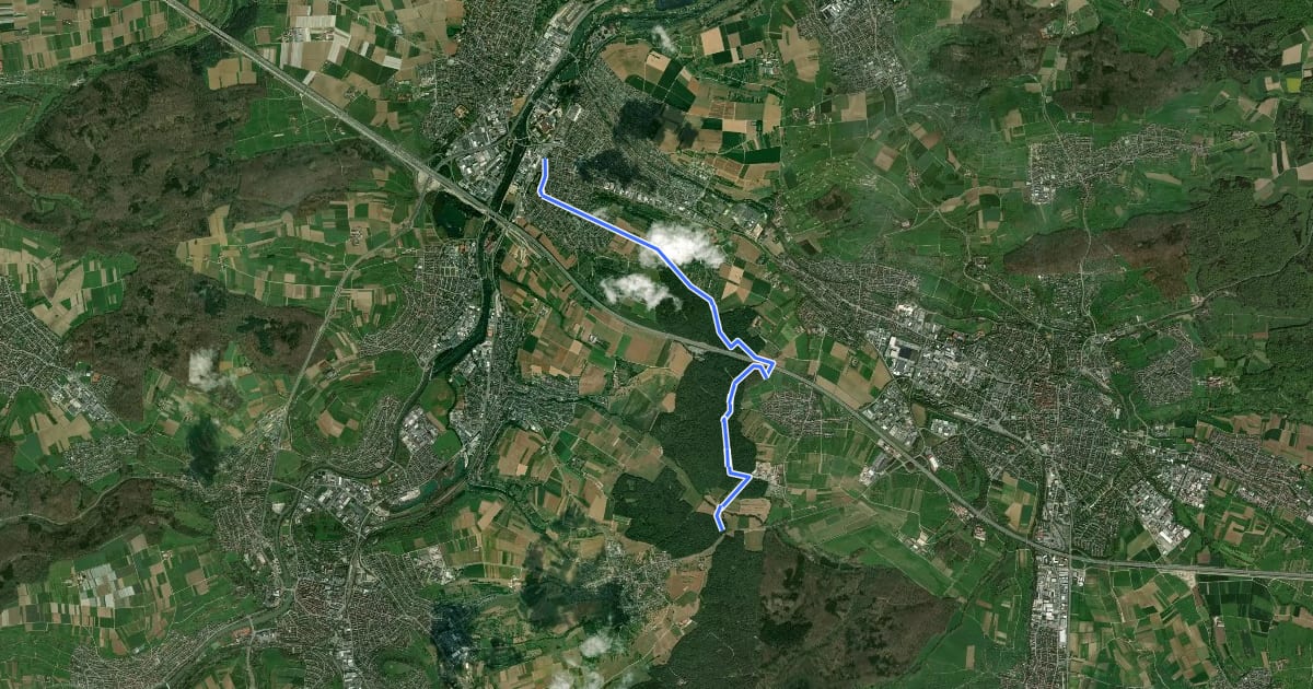Маршрут Wendlingen, Bahnhof - Donzdorfer Tal - Bürgersee на спутниковом снимке
