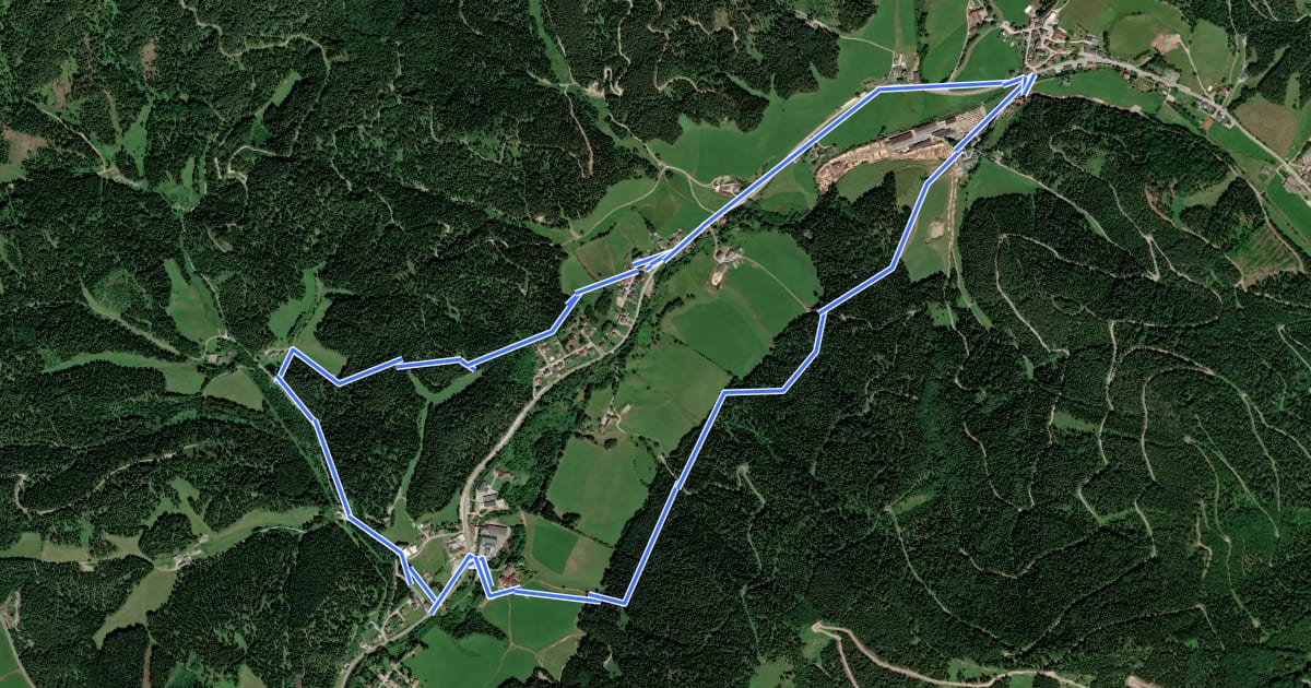 Маршрут Werkstatt, Wald und Wasser на спутниковом снимке