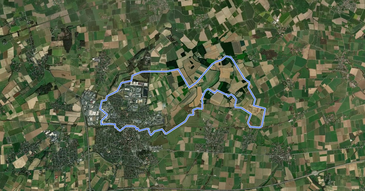 Маршрут Werler Kleeblatt B "Salz in Werl" (schwarz) на спутниковом снимке