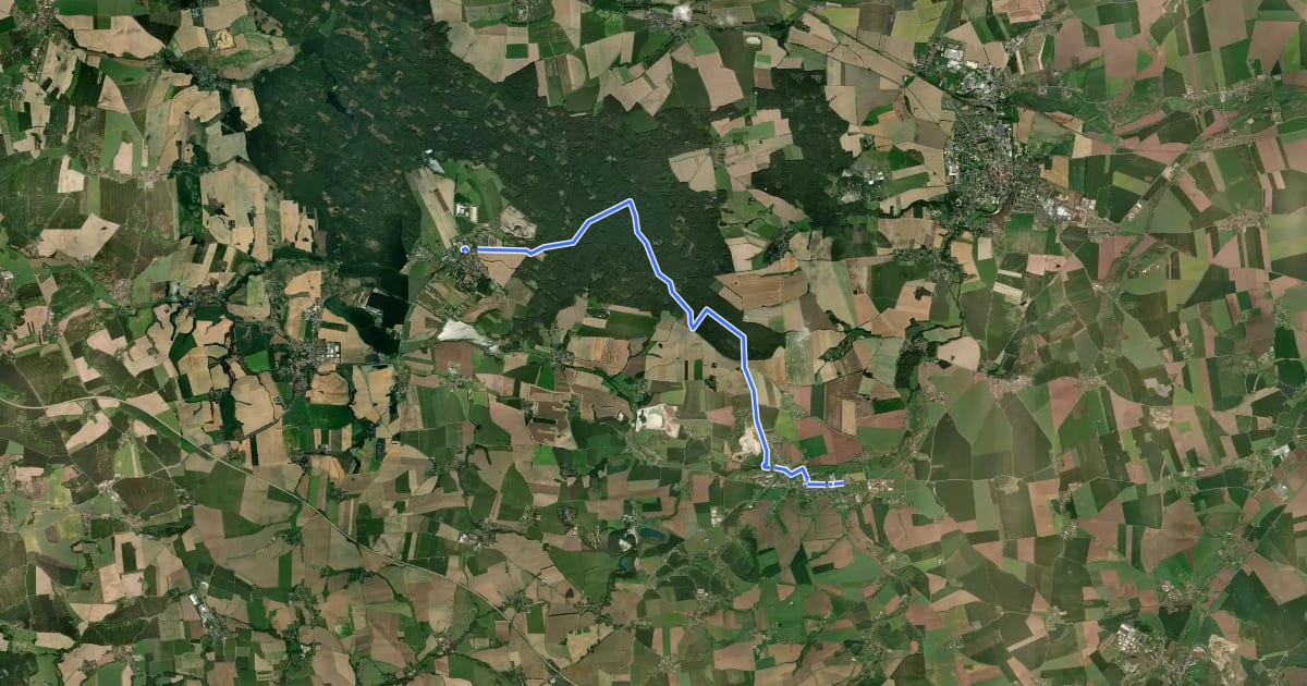 Маршрут "Wermsdorf - Mügeln" на спутниковом снимке