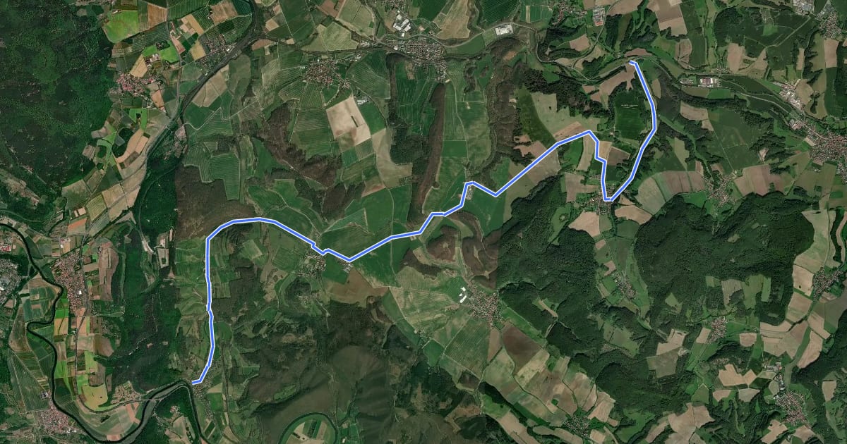 Маршрут Werra/Leine Verbindungsradweg на спутниковом снимке