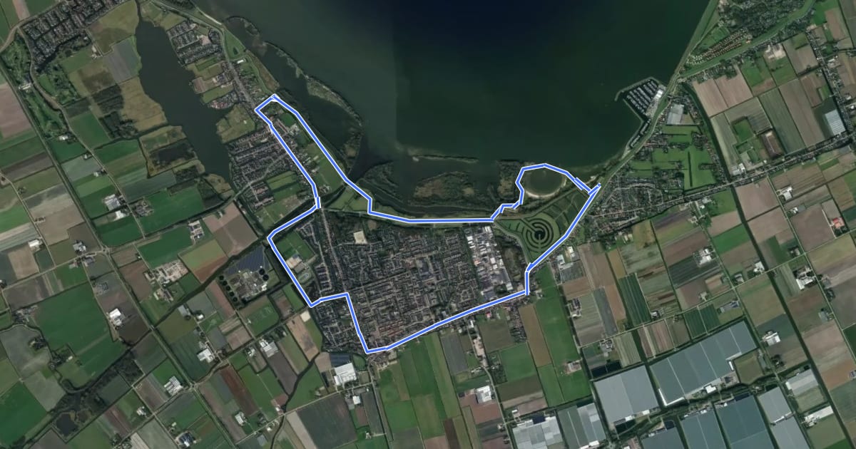 Маршрут Wervershoofroute на спутниковом снимке