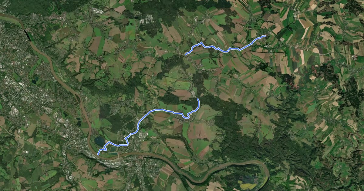 Маршрут Wesenitztalweg на спутниковом снимке