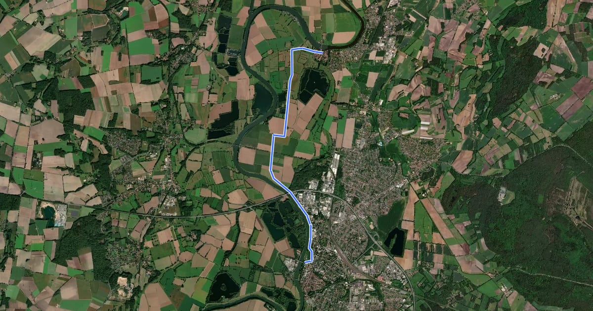 Маршрут Weser (alt.) на спутниковом снимке