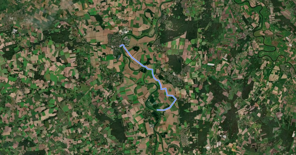 Маршрут Weser (alt.) на спутниковом снимке