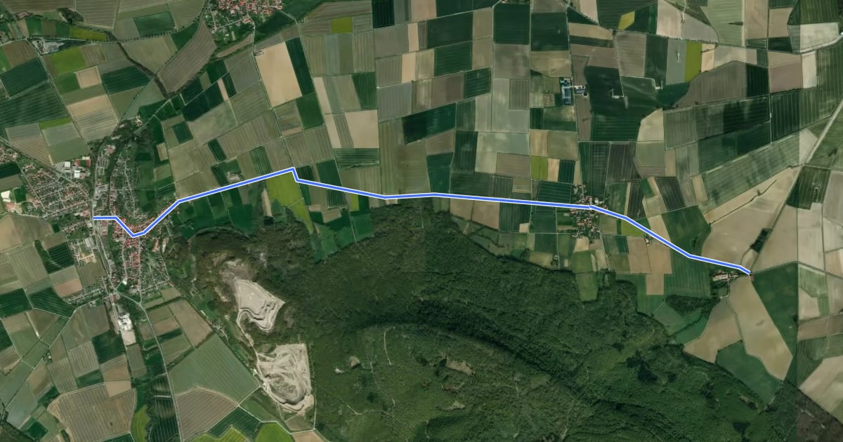 Маршрут Weser-Leine Radweg на спутниковом снимке