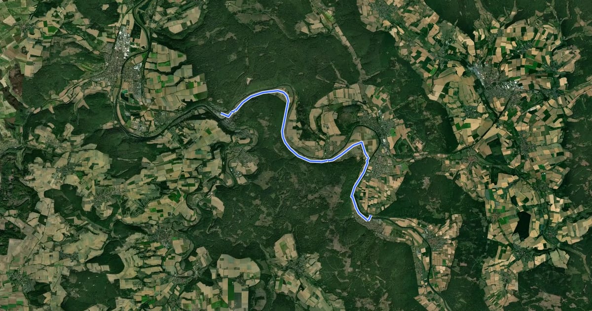Маршрут Weser - Radweg alt. на спутниковом снимке