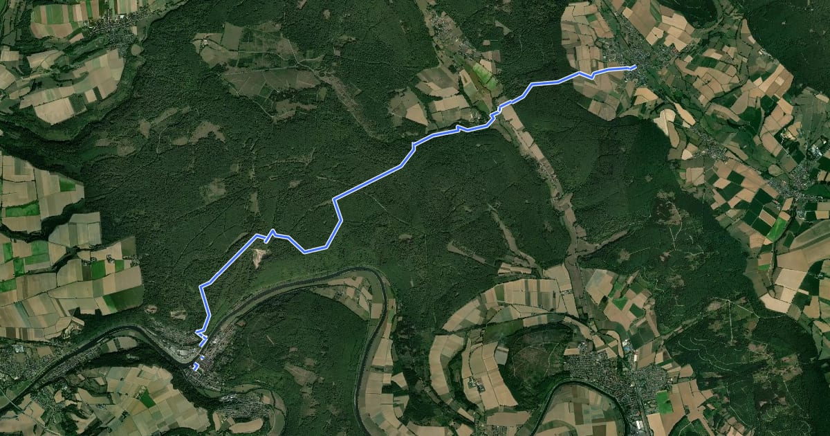 Маршрут Weserberglandweg - Etappe 4 на спутниковом снимке