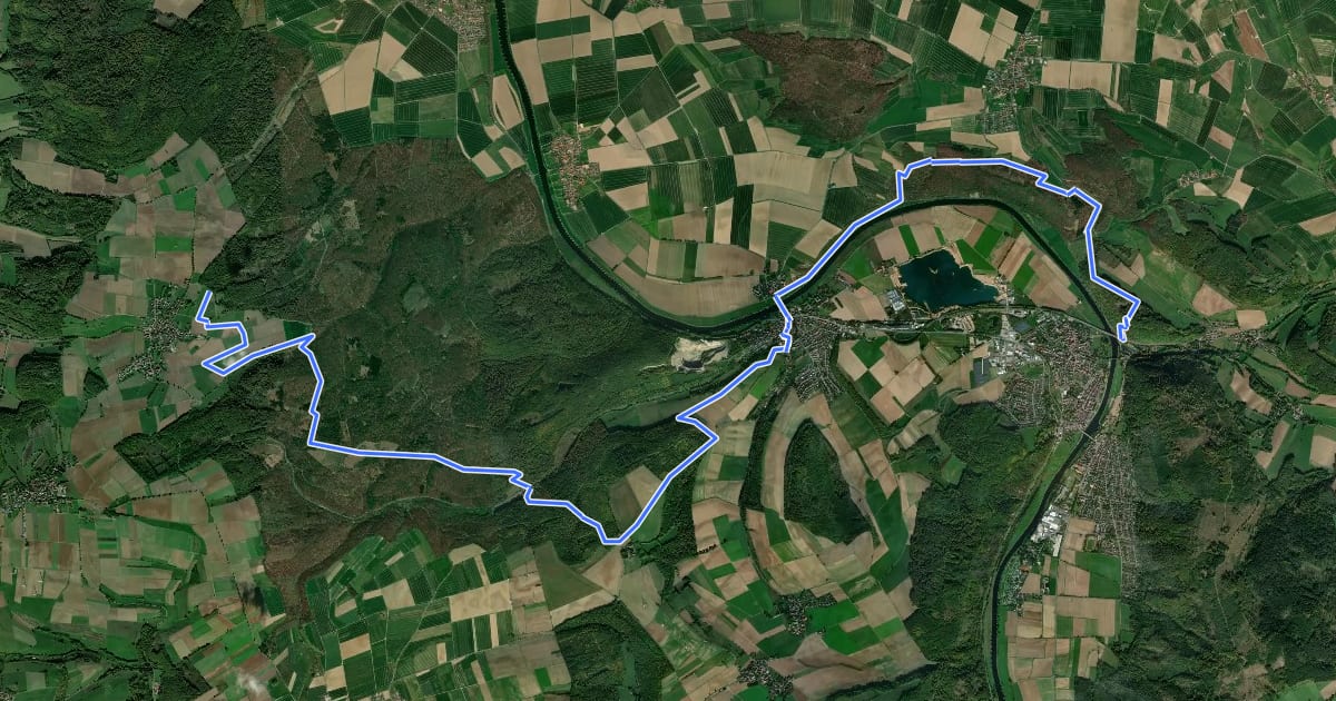 Маршрут Weserberglandweg - Etappe 8 на спутниковом снимке