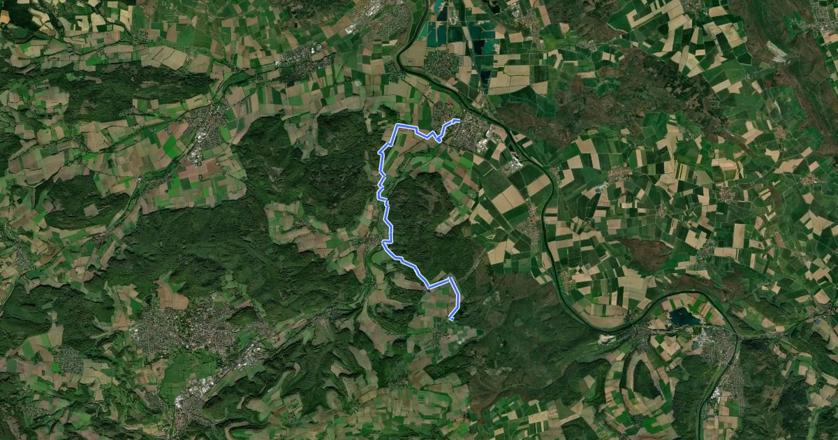 Маршрут Weserberglandweg - Etappe 9 на спутниковом снимке