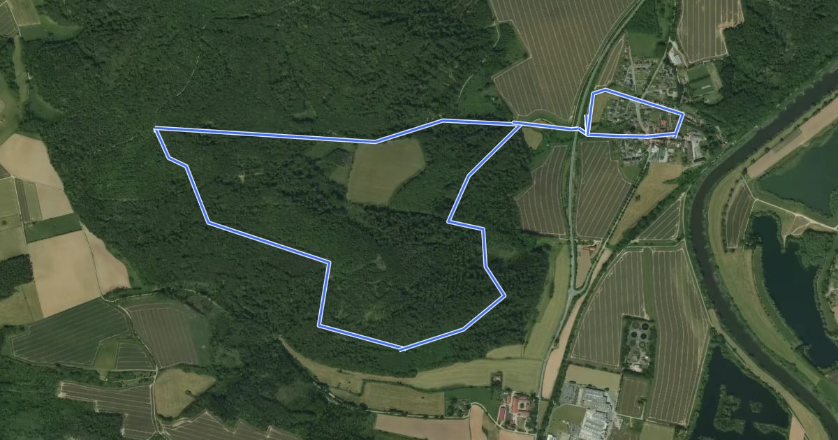 Маршрут Weserhöhen-Wanderung "Rund um den Heineberg" на спутниковом снимке