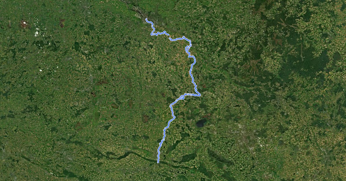 Маршрут Weserweg на спутниковом снимке
