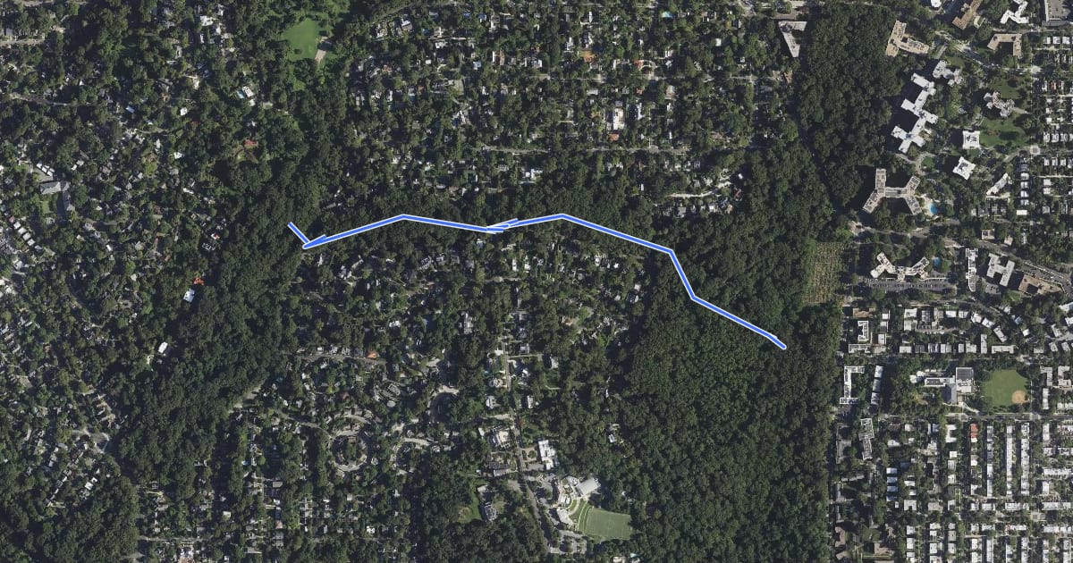 Маршрут Wesley Heights Trail на спутниковом снимке