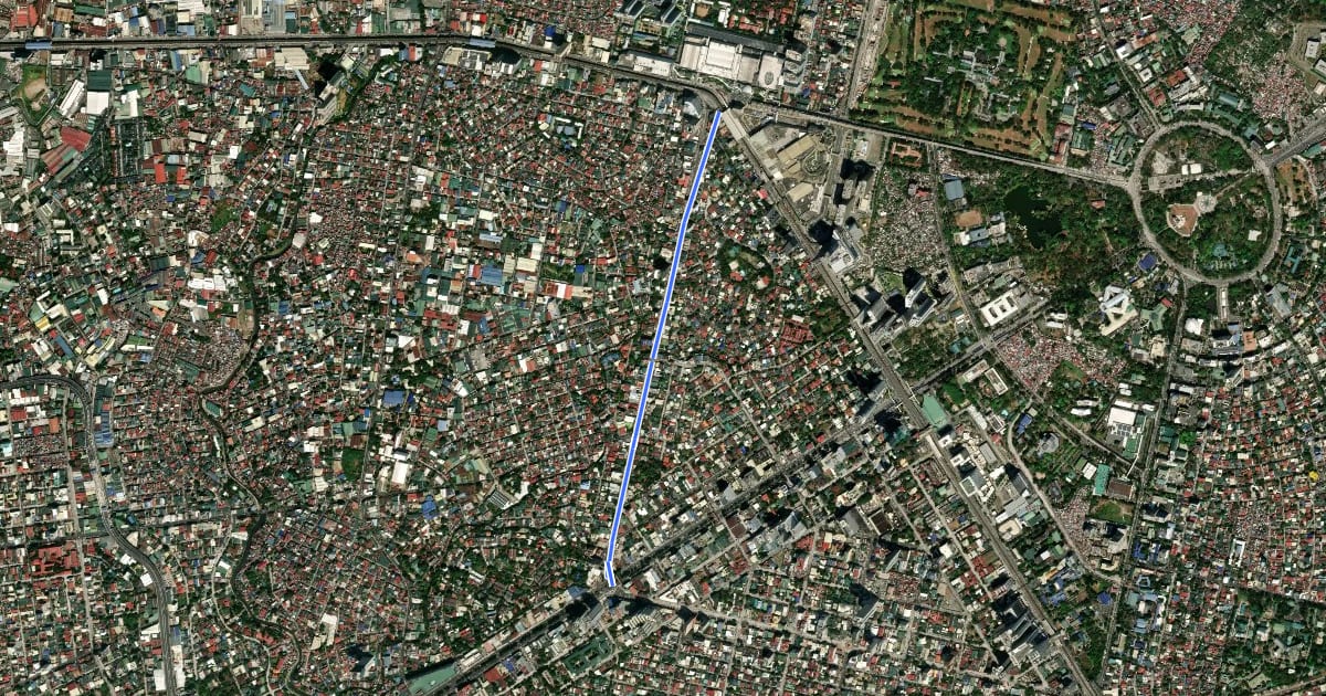 Маршрут West Avenue Bicycle Lane (northbound) на спутниковом снимке