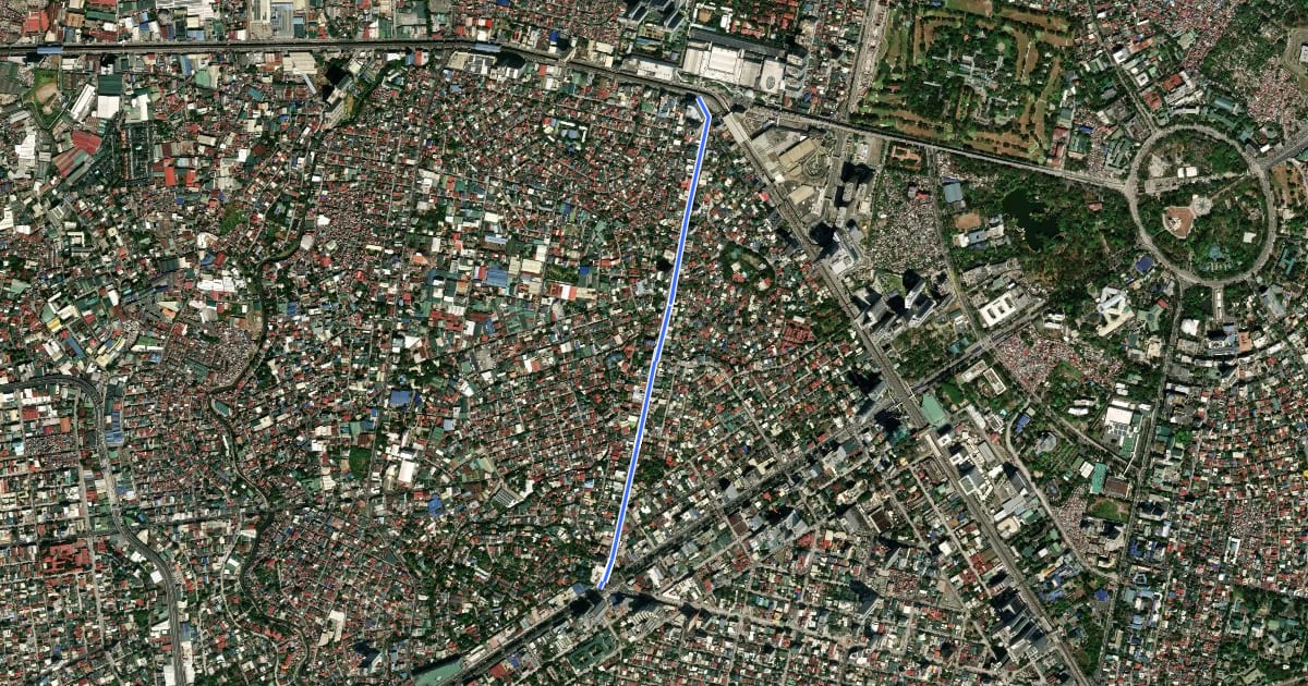 Маршрут West Avenue Bicycle Lane (southbound) на спутниковом снимке