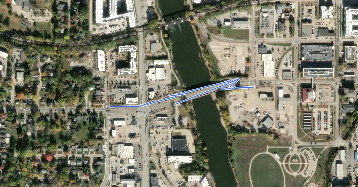 Маршрут West Benton Street Sidepath на спутниковом снимке