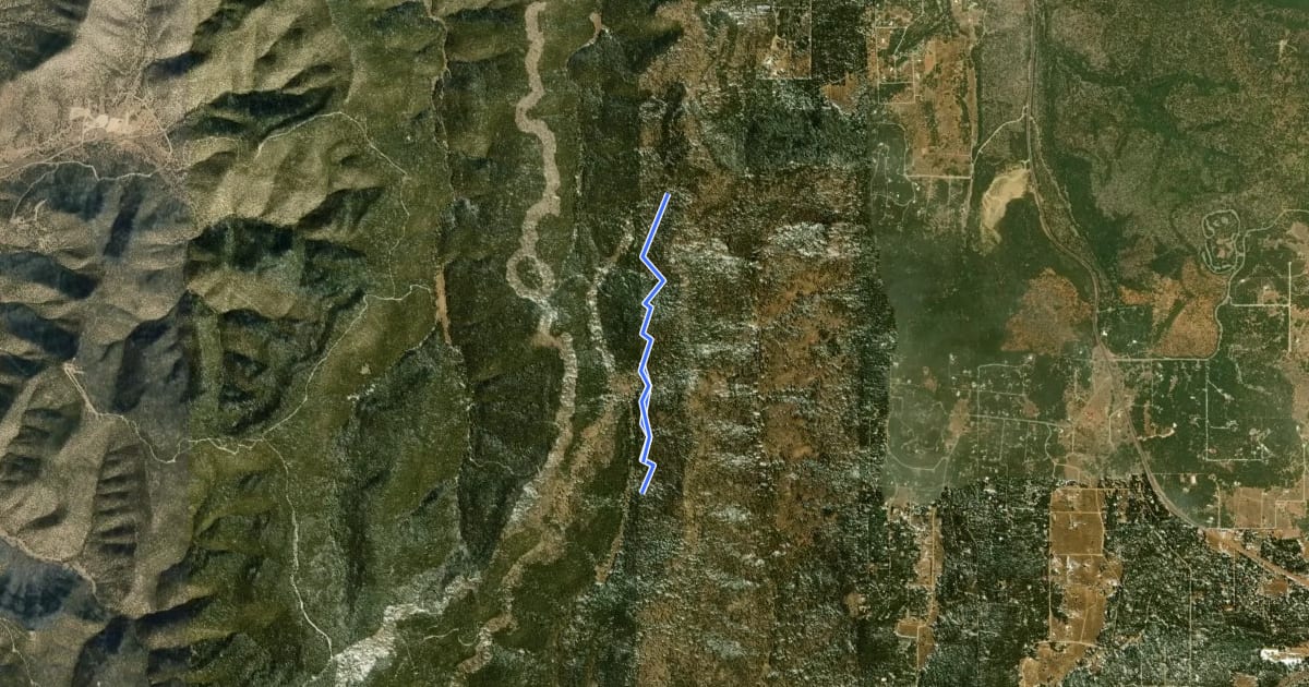 Маршрут West Boundary Trail на спутниковом снимке