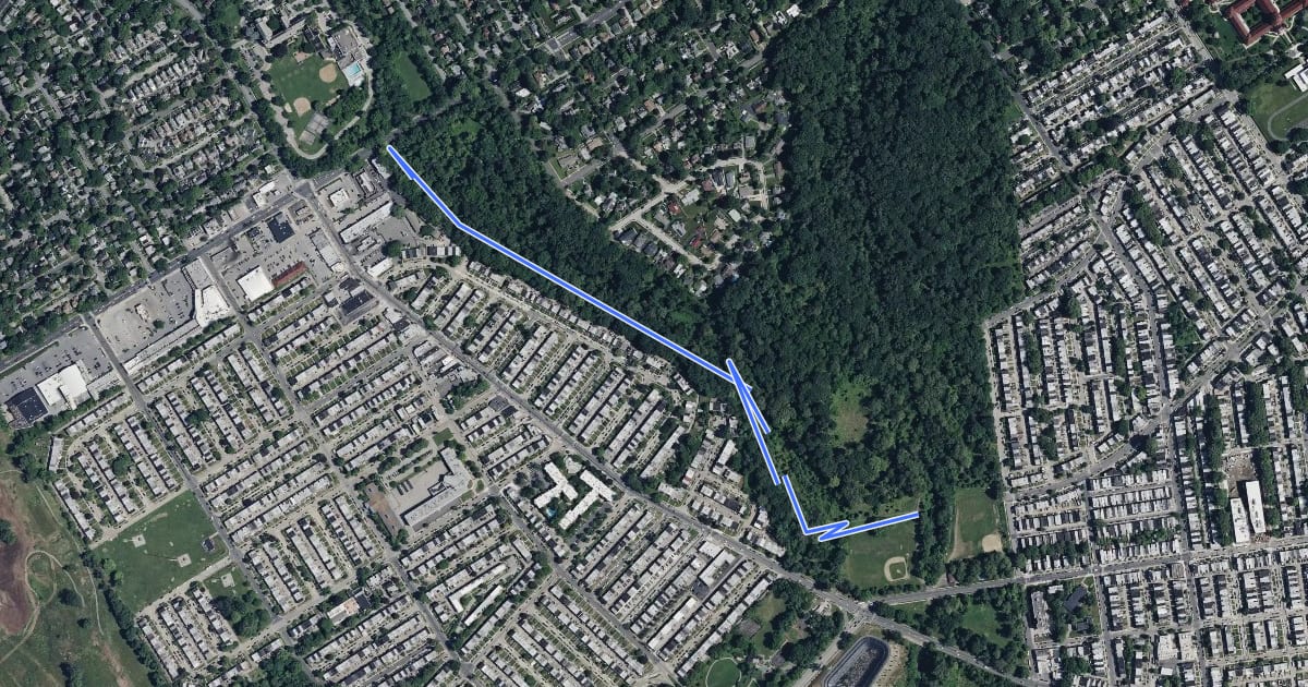 Маршрут West Branch Trail на спутниковом снимке