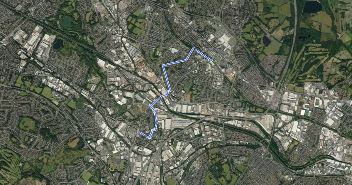 Маршрут West Bromwich to Oldbury Health Walk на спутниковом снимке