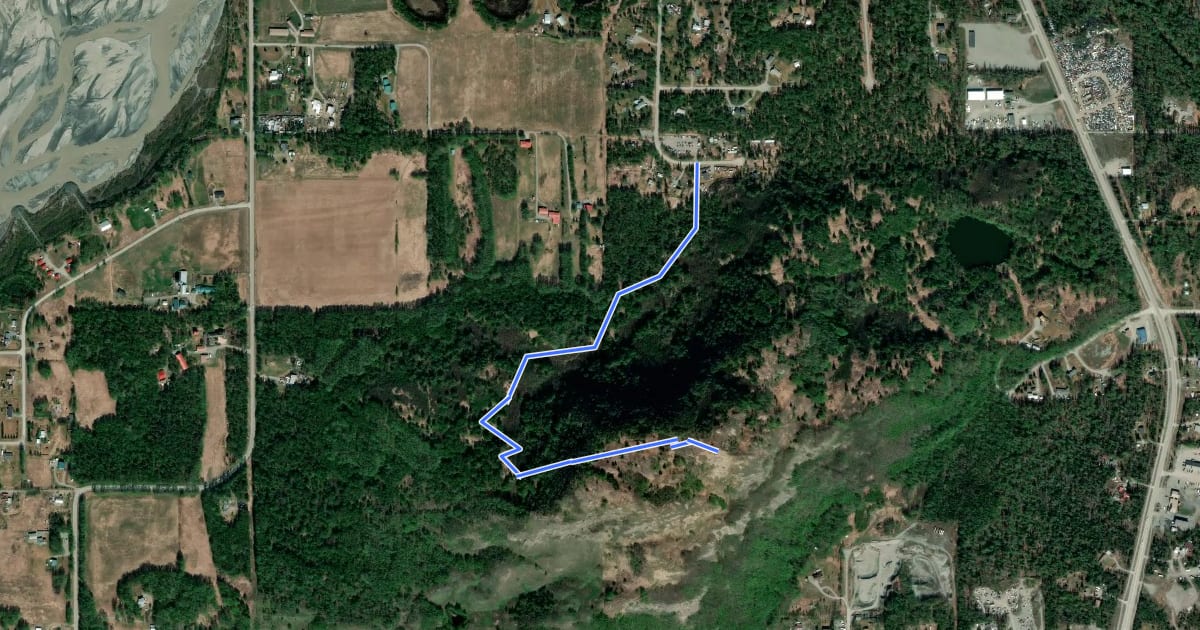 Маршрут West Butte Trail на спутниковом снимке