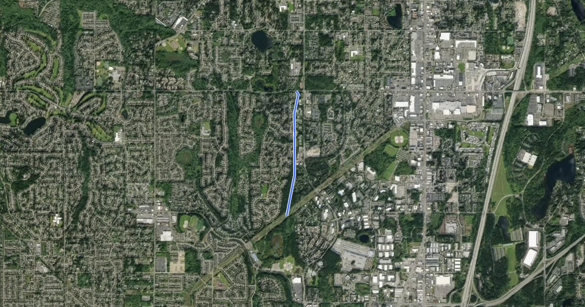 Маршрут West Campus Trail на спутниковом снимке