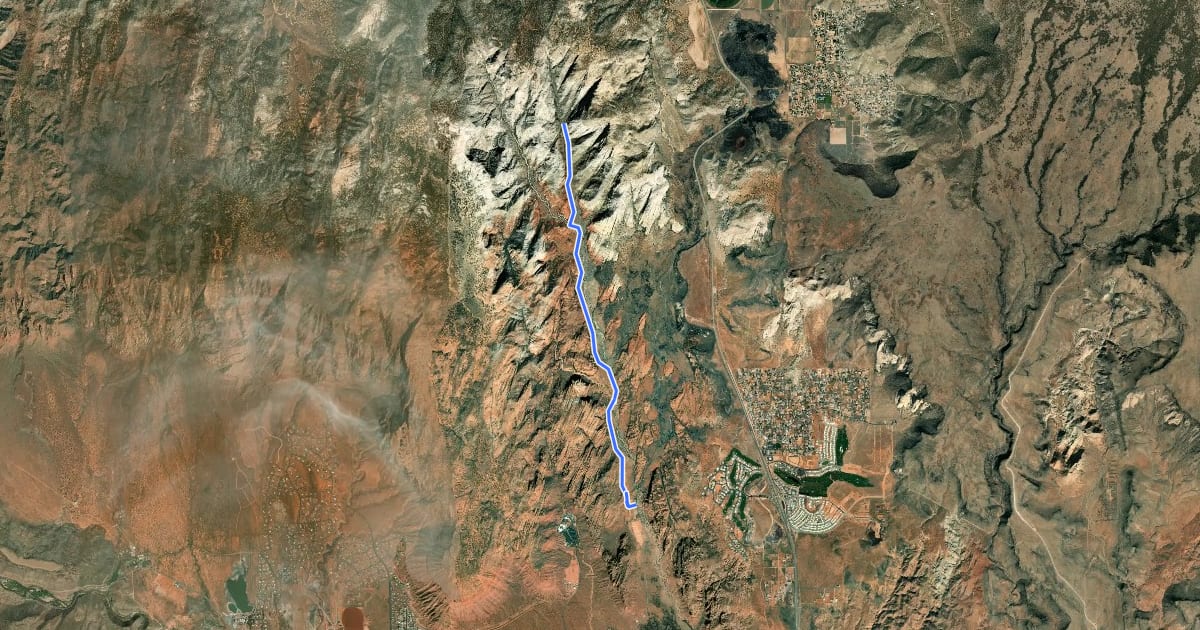 Маршрут West Canyon Road на спутниковом снимке