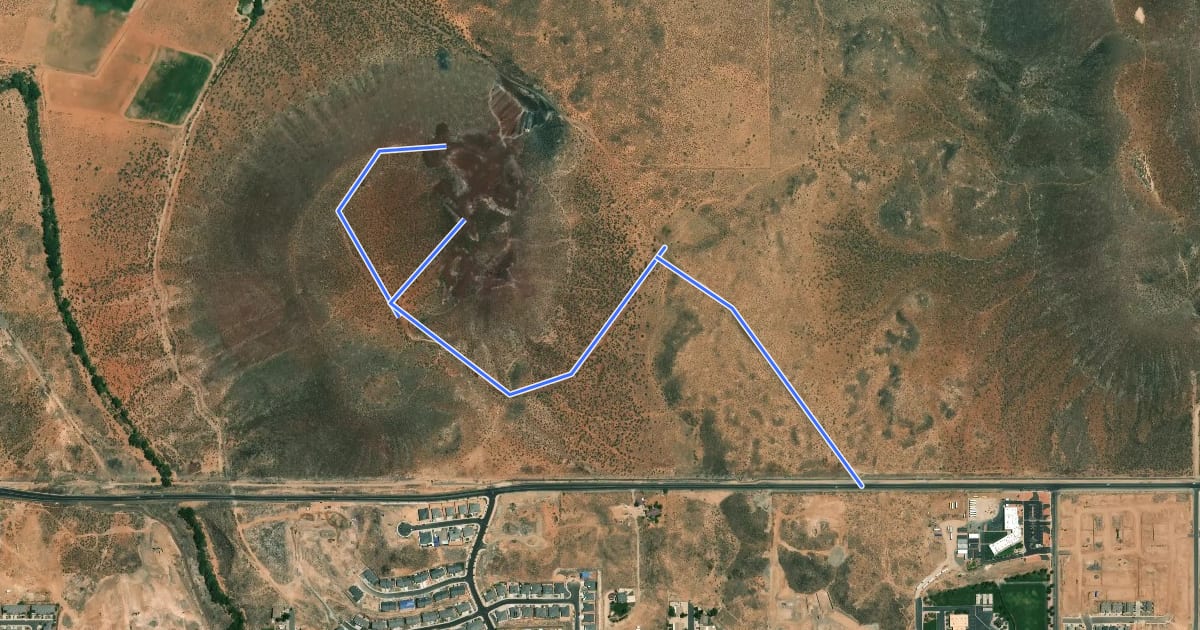 Маршрут West Cinder Knoll на спутниковом снимке