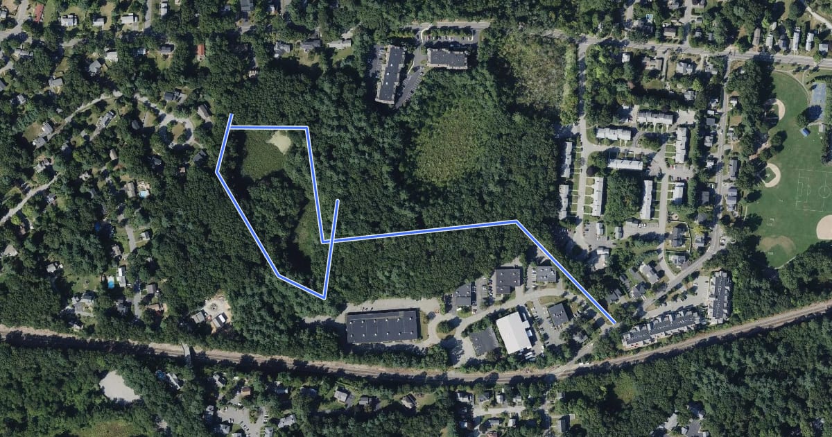 Маршрут West Concord Park Suggested Walk на спутниковом снимке