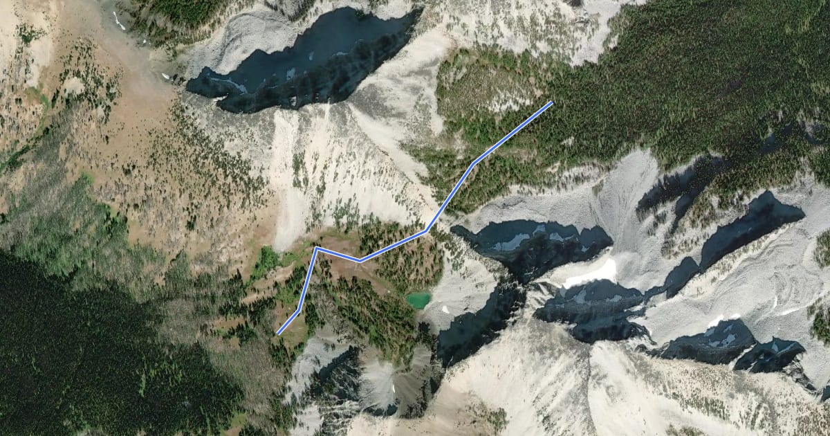 Маршрут West Fork Buttermilk Trail на спутниковом снимке