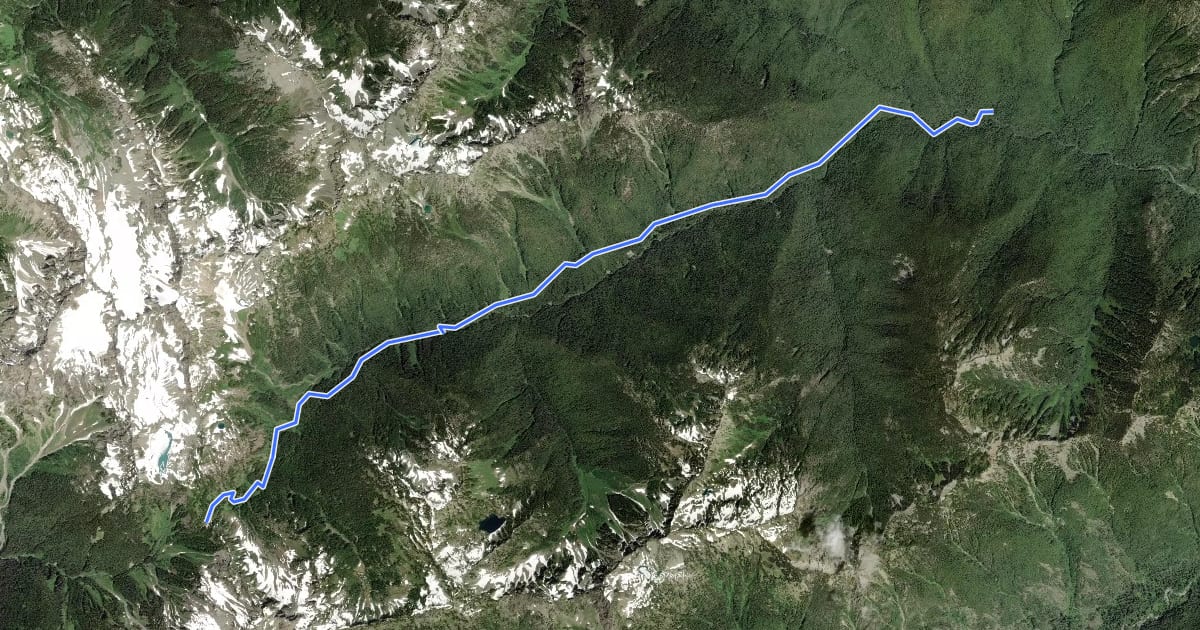 Маршрут West Fork Dosewallips River Trail на спутниковом снимке