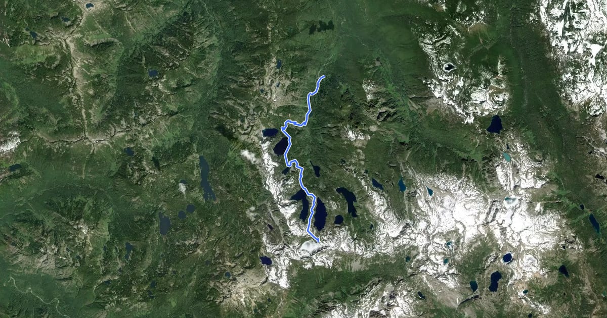 Маршрут West Fork Foss Lakes Trail на спутниковом снимке