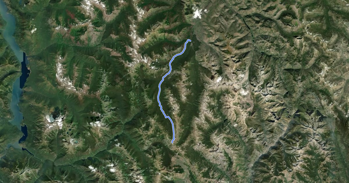 Маршрут West Fork Pasayten Trail на спутниковом снимке