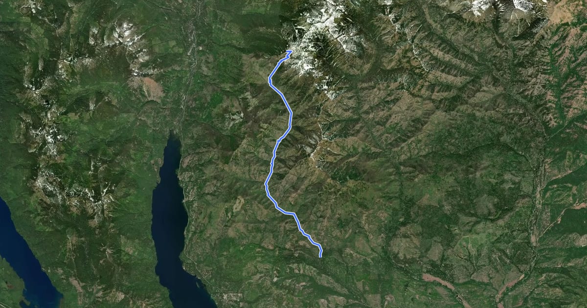 Маршрут West Fork Teanaway Trail на спутниковом снимке
