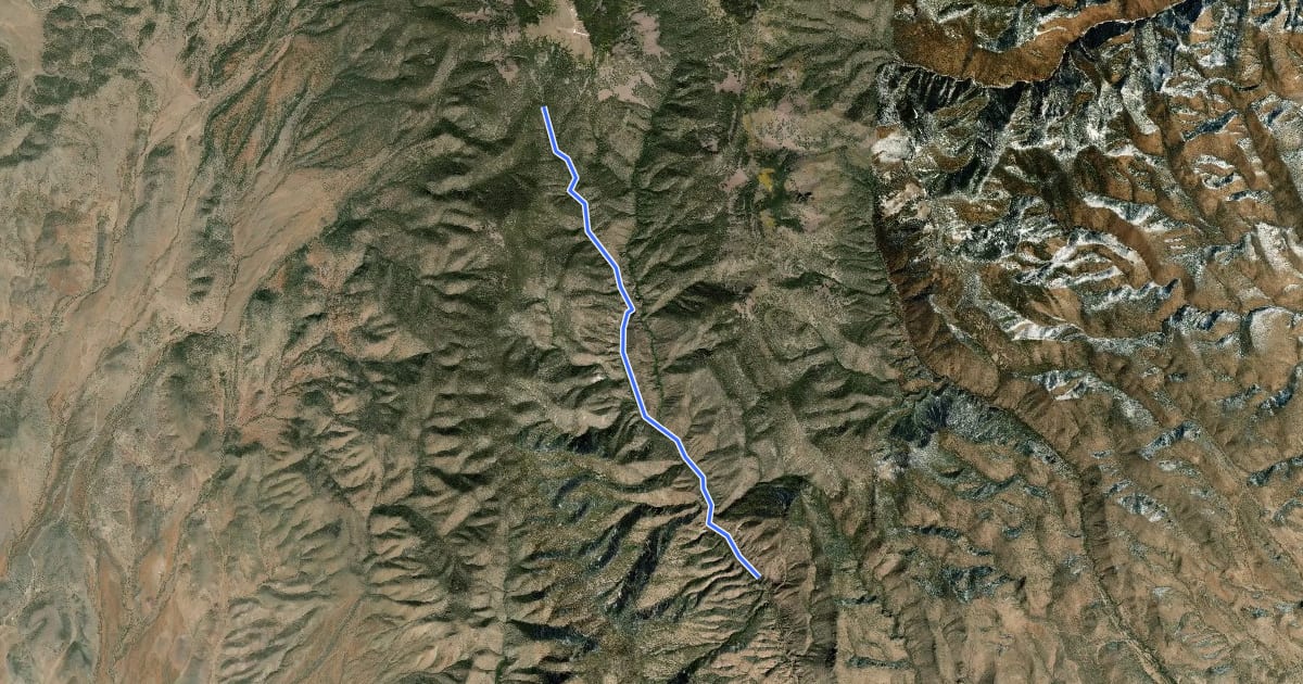 Маршрут West Fork Trail на спутниковом снимке
