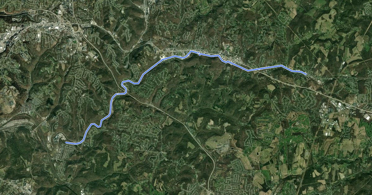 Маршрут West. Heritage Trail на спутниковом снимке