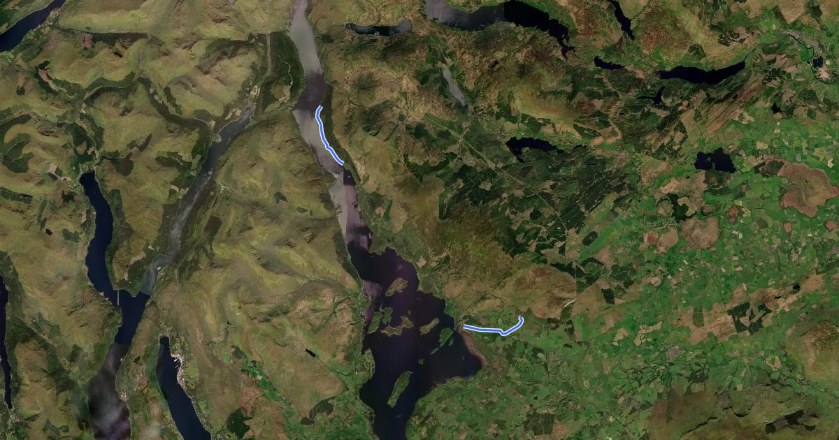 Маршрут West Highland Way - altenatives на спутниковом снимке