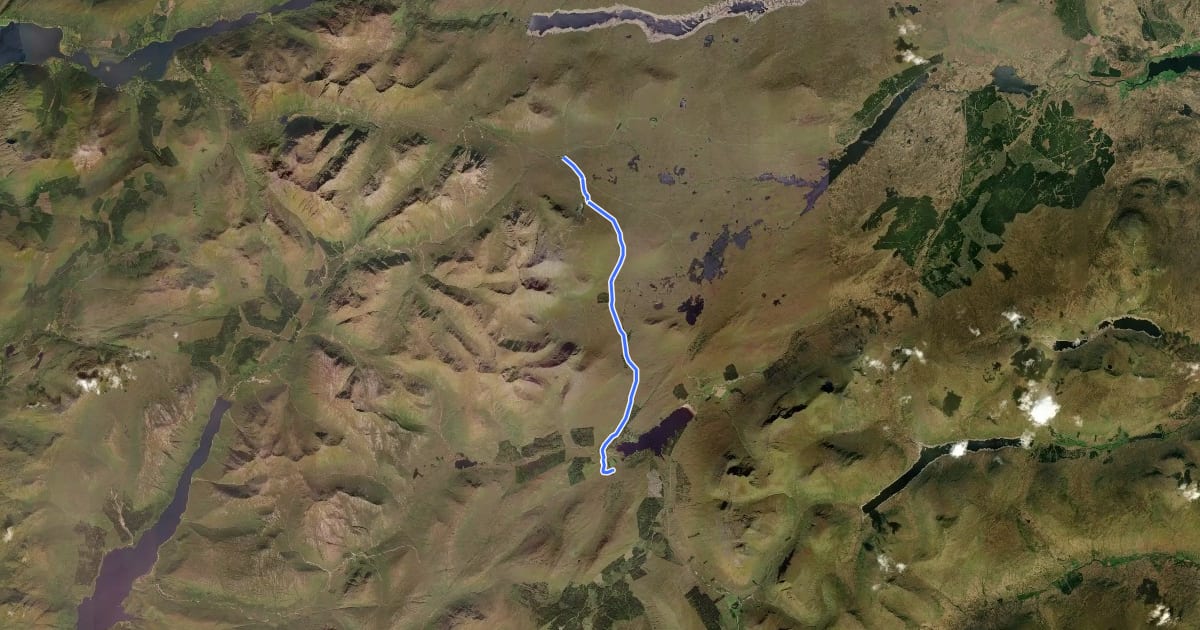 Маршрут West Highland Way (Inveroran to Kingshouse) на спутниковом снимке