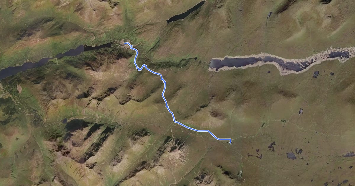 Маршрут West Highland Way (Kingshouse to Kinlochleven) на спутниковом снимке
