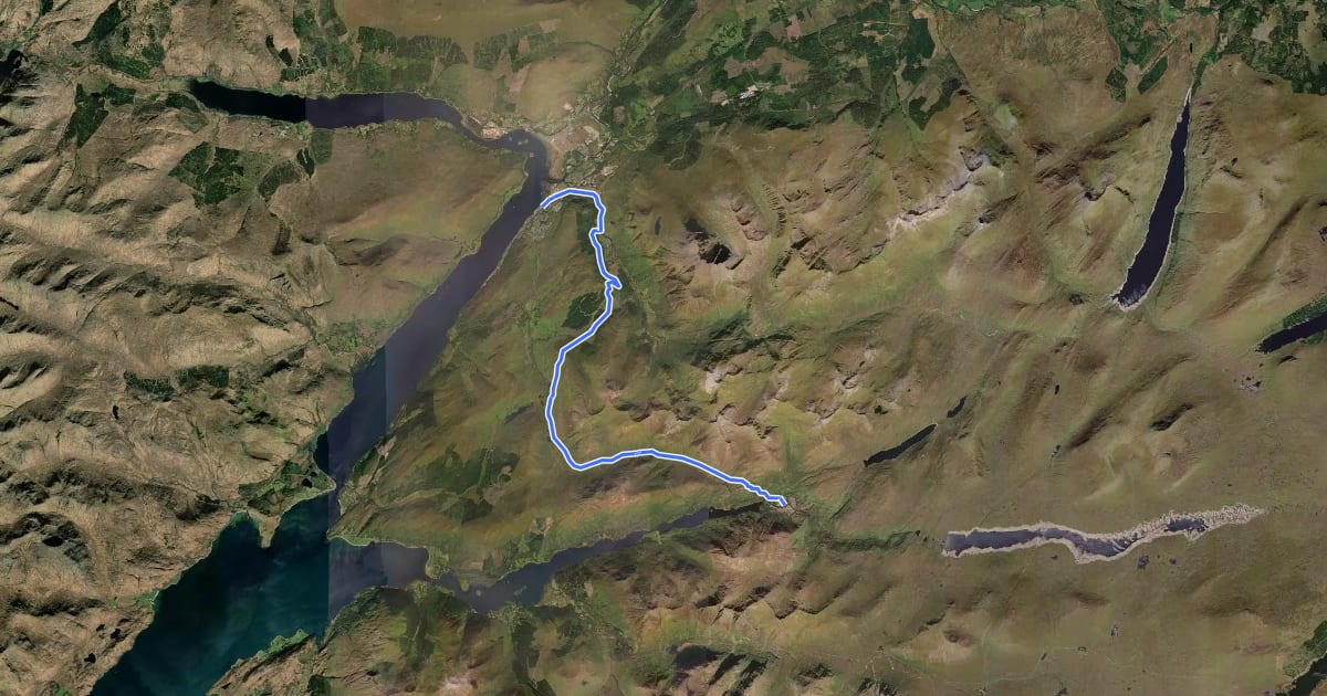 Маршрут West Highland Way (Kinlochleven to Fort William) на спутниковом снимке