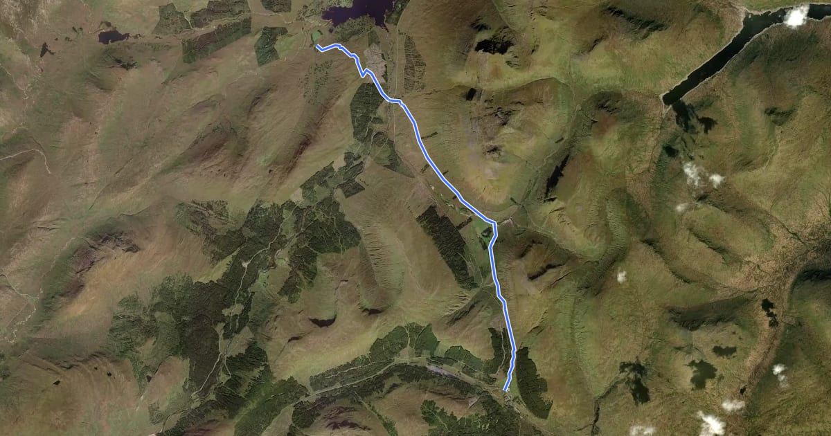 Маршрут West Highland Way (Tyndrum to Inveroran) на спутниковом снимке