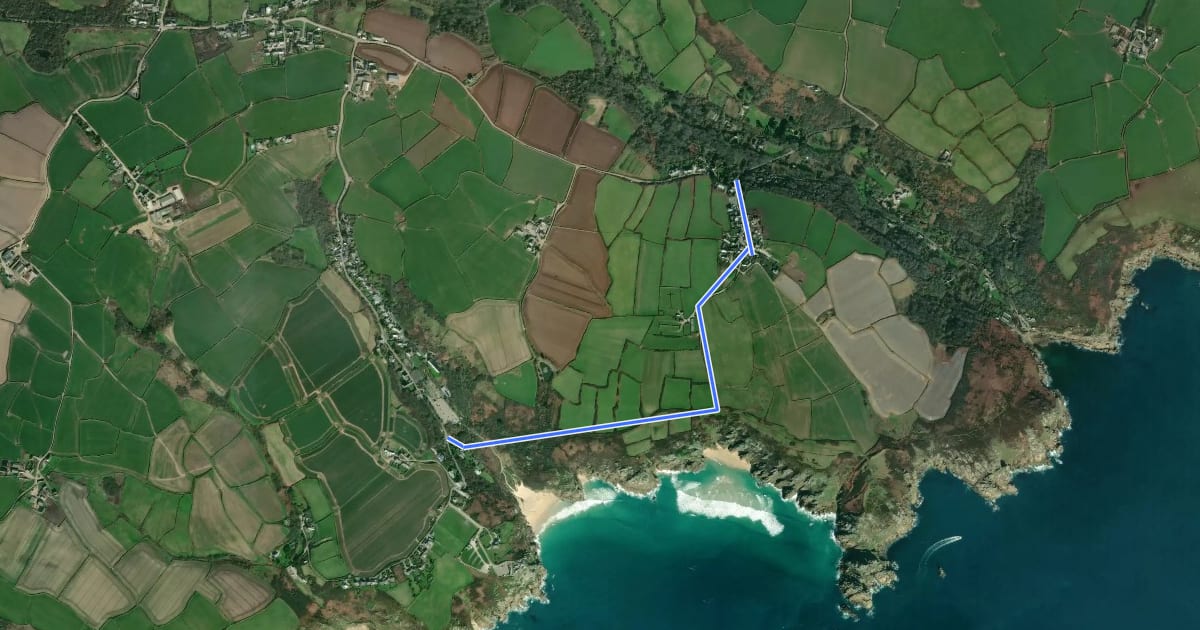 Маршрут West Kernow Way: Logan Rock detour на спутниковом снимке