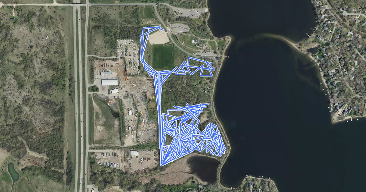 Маршрут West Lake Marion Mountain Bike Trail на спутниковом снимке