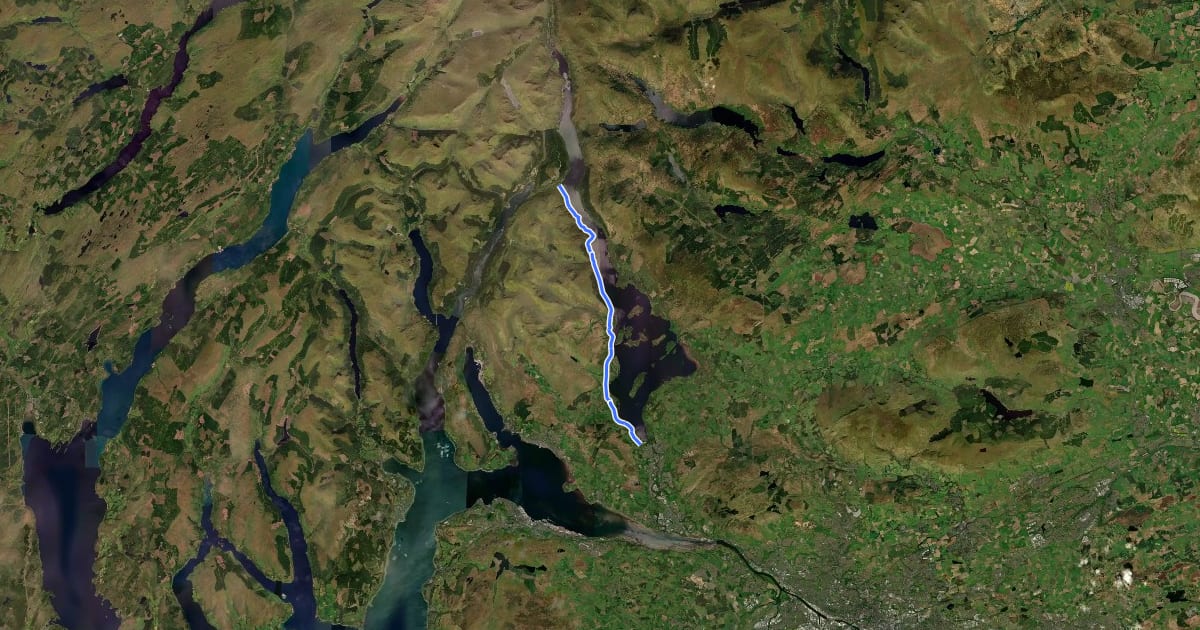 Маршрут West Loch Lomond Cycle Route на спутниковом снимке