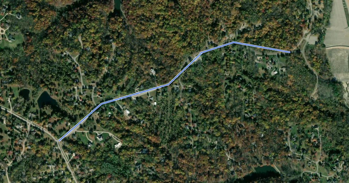 Маршрут West Overlook Road Northeast на спутниковом снимке