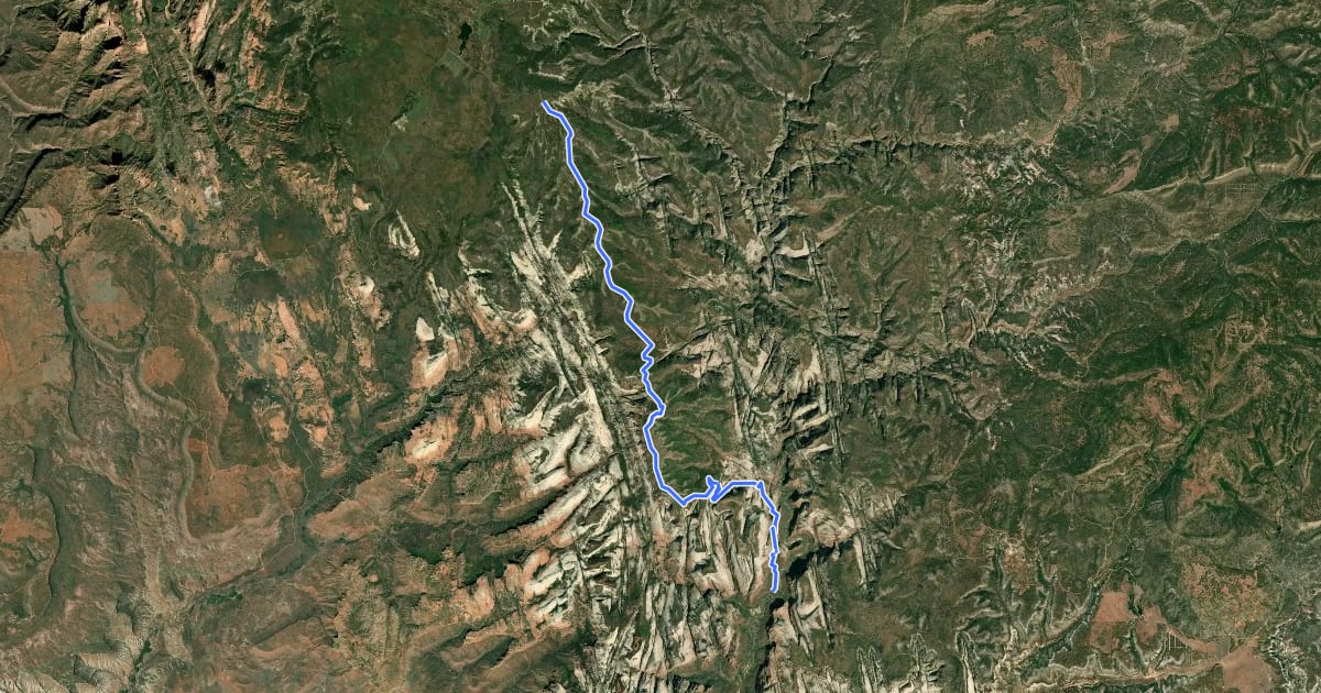 Маршрут West Rim Trail на спутниковом снимке