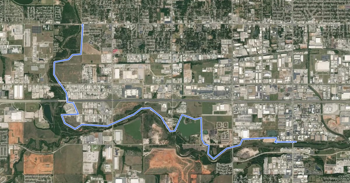 Маршрут West River Trail на спутниковом снимке
