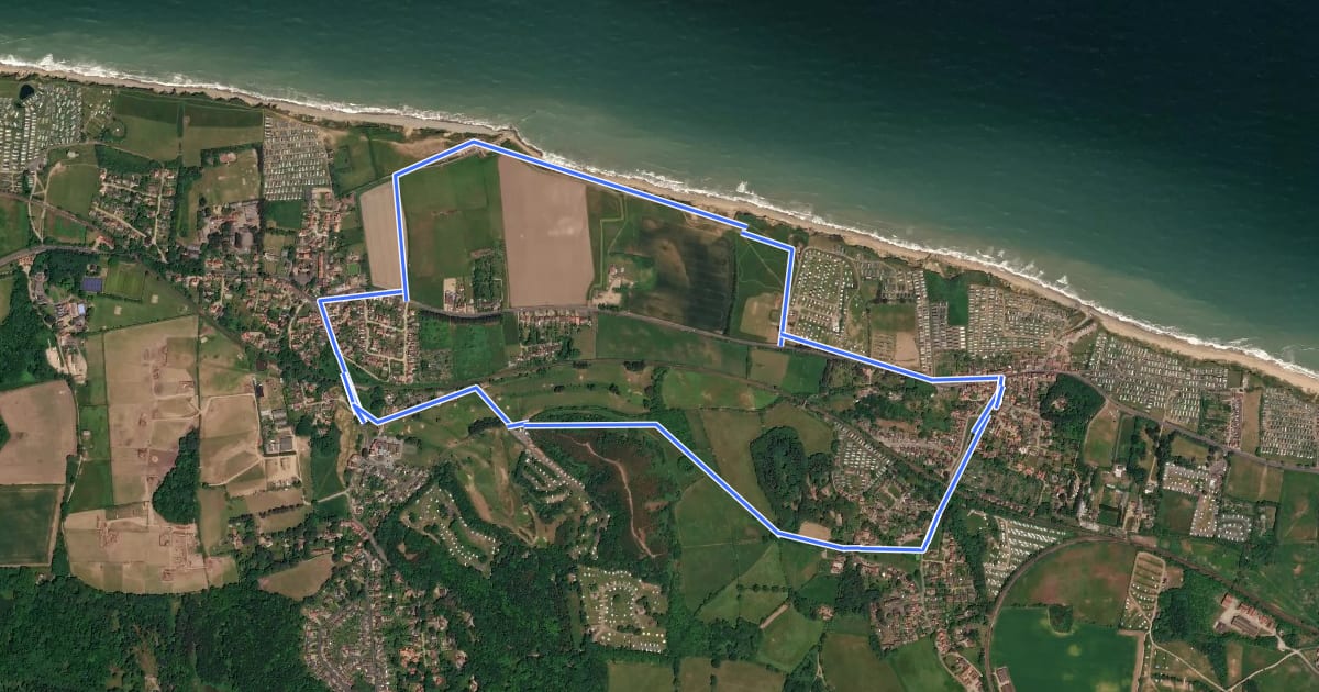 Маршрут West Runton Circular на спутниковом снимке