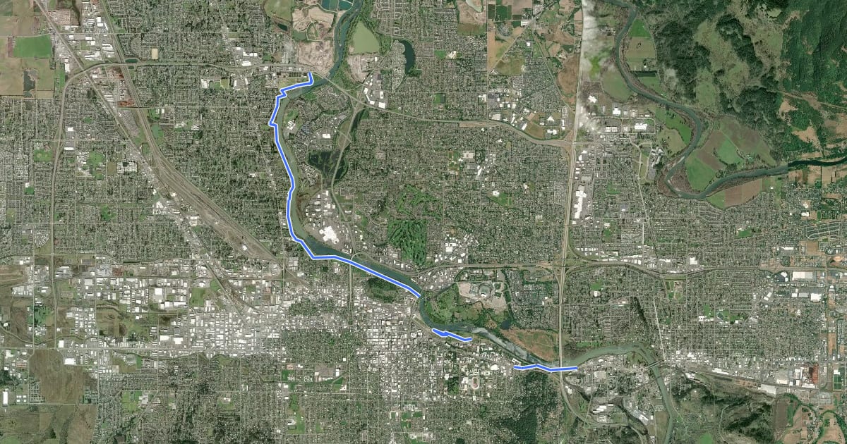 Маршрут West & South Bank Path на спутниковом снимке